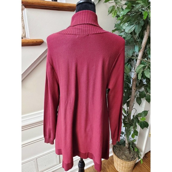 Alfani Women Solid Pink Rayon Long Sleeve Turtle Neck Casual Sweater Size Medium - Picture 8 of 12